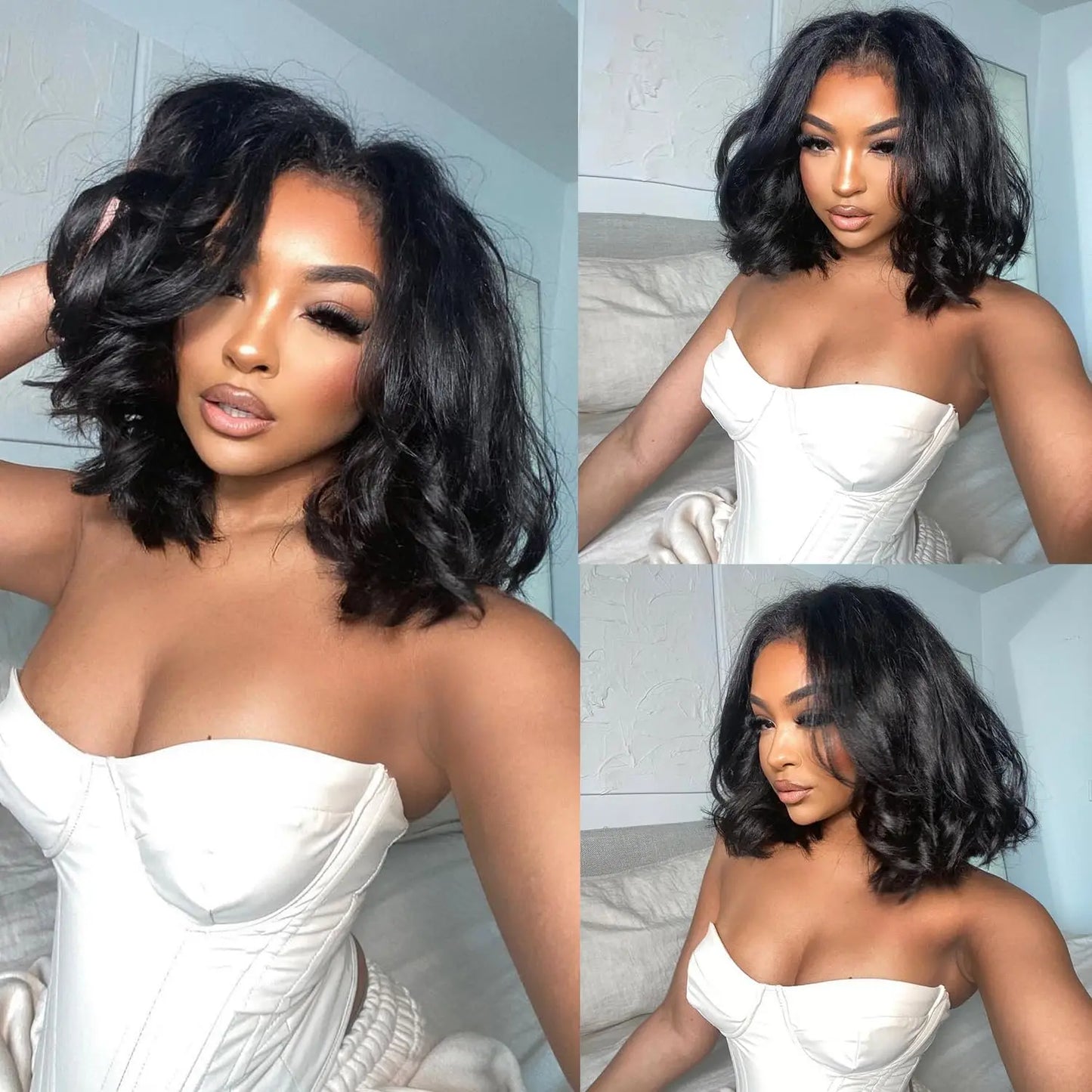 Pre Cut Bob Body Wave Wear And Go Glueless Human Hair Wigs Bob Wigs For Women Ready To Wear 4x4 Lace Closure Wig Human Hair