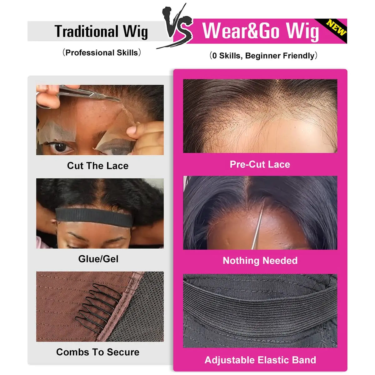 To Wear Pre Cut Lace Wear And Go Glueless Wigs 6x4 Lace Human Hair Wig