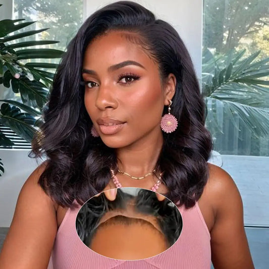 Pre Cut Bob Body Wave Wear And Go Glueless Human Hair Wigs Bob Wigs For Women Ready To Wear 4x4 Lace Closure Wig Human Hair