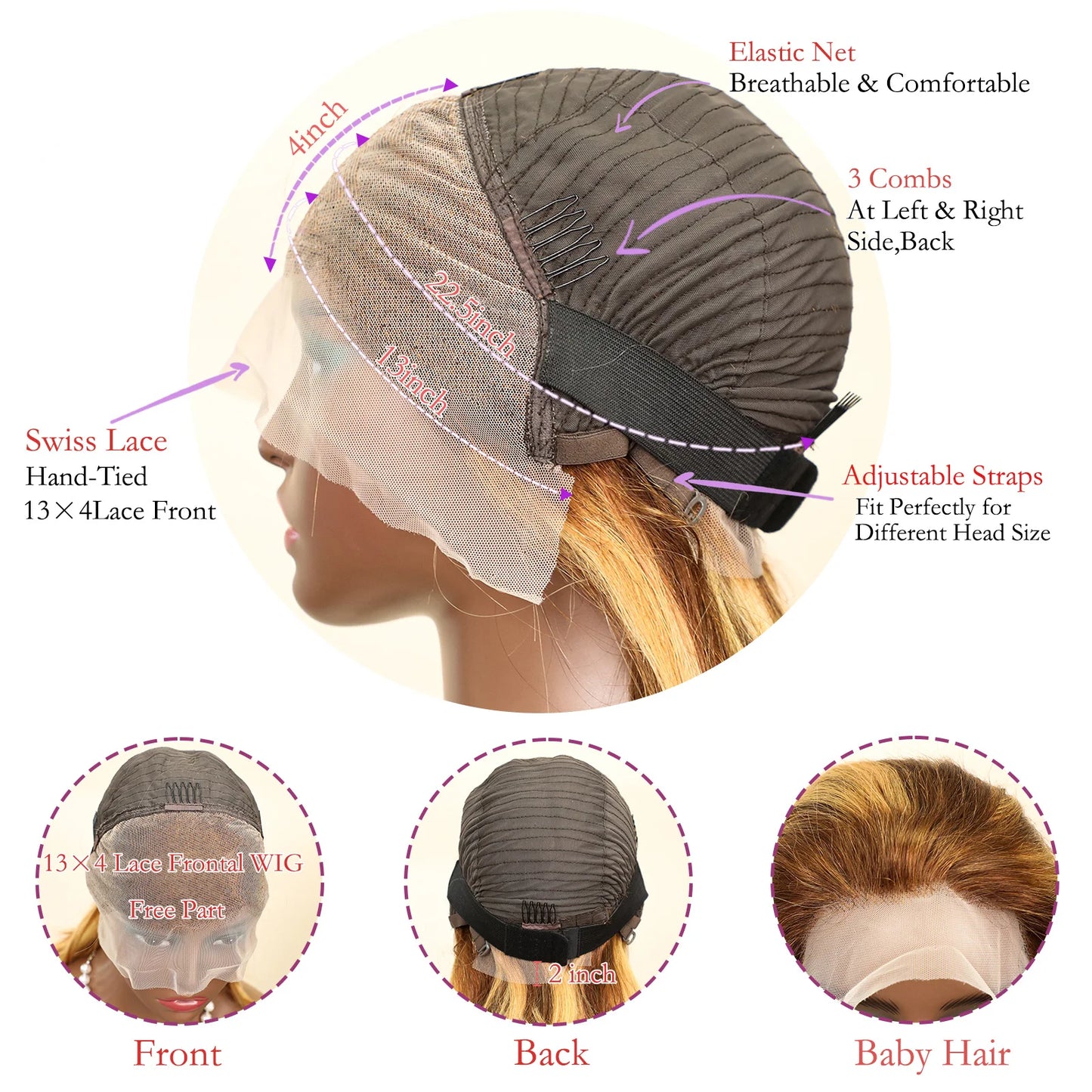 Human HairTransparent Lace Front Human Hair Wig For Black Women